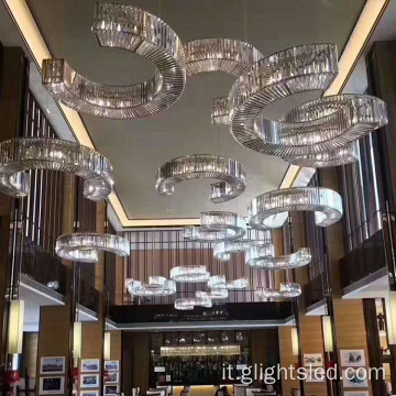 Progetto di grandi dimensioni personalizzabili lampadario di vetro di lusso
